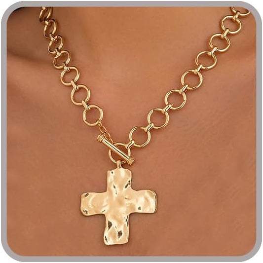 Bold Chunky Cross Necklace Statement